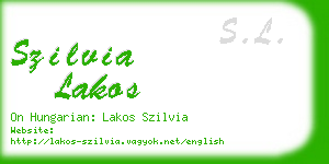 szilvia lakos business card